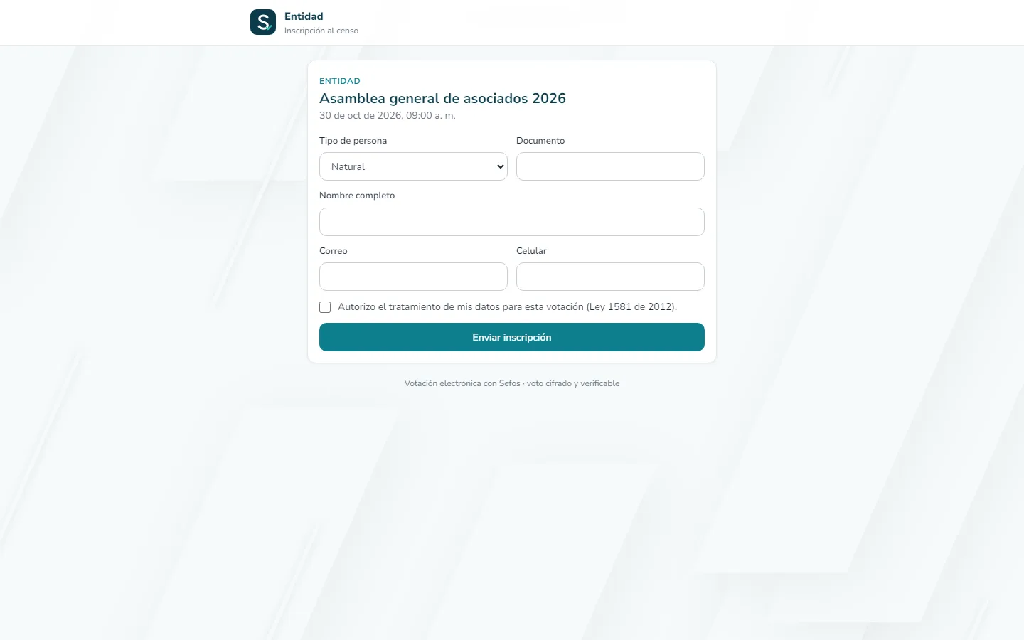 Captura de pantalla (computador): Abra el enlace de inscripción