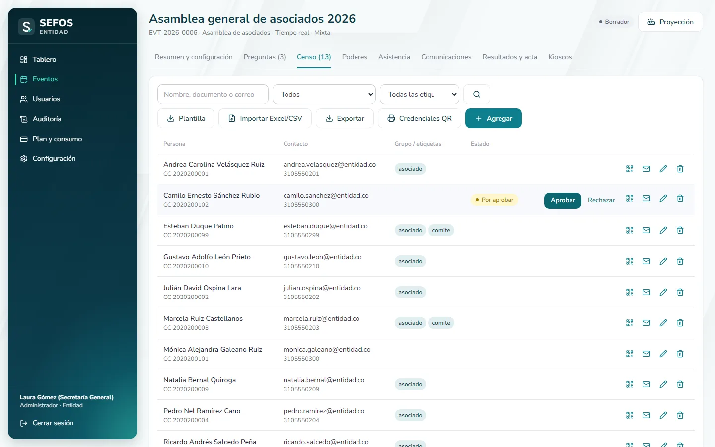 Captura de pantalla (computador): Apruebe o rechace