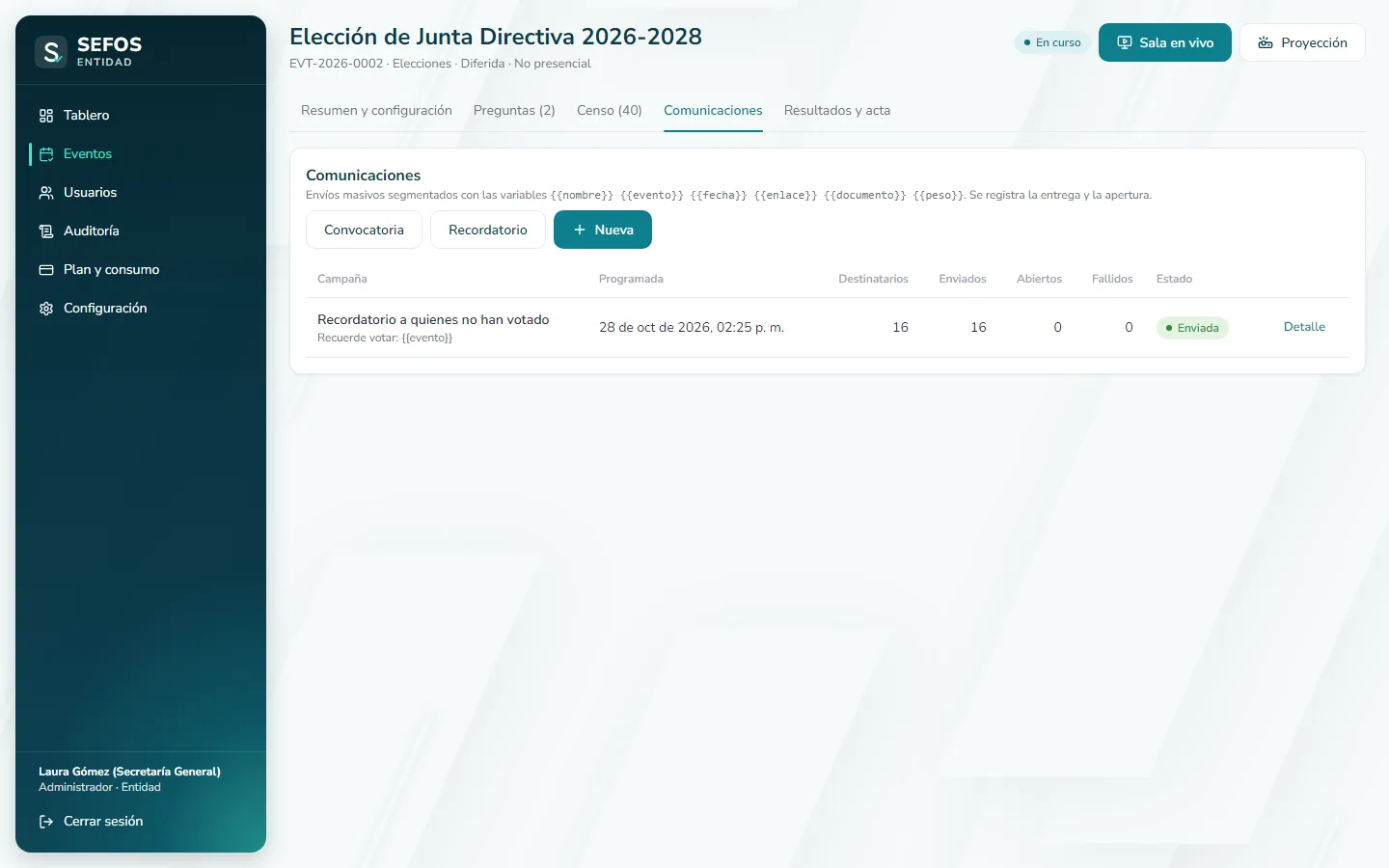 Captura de pantalla (computador): Siga el envío